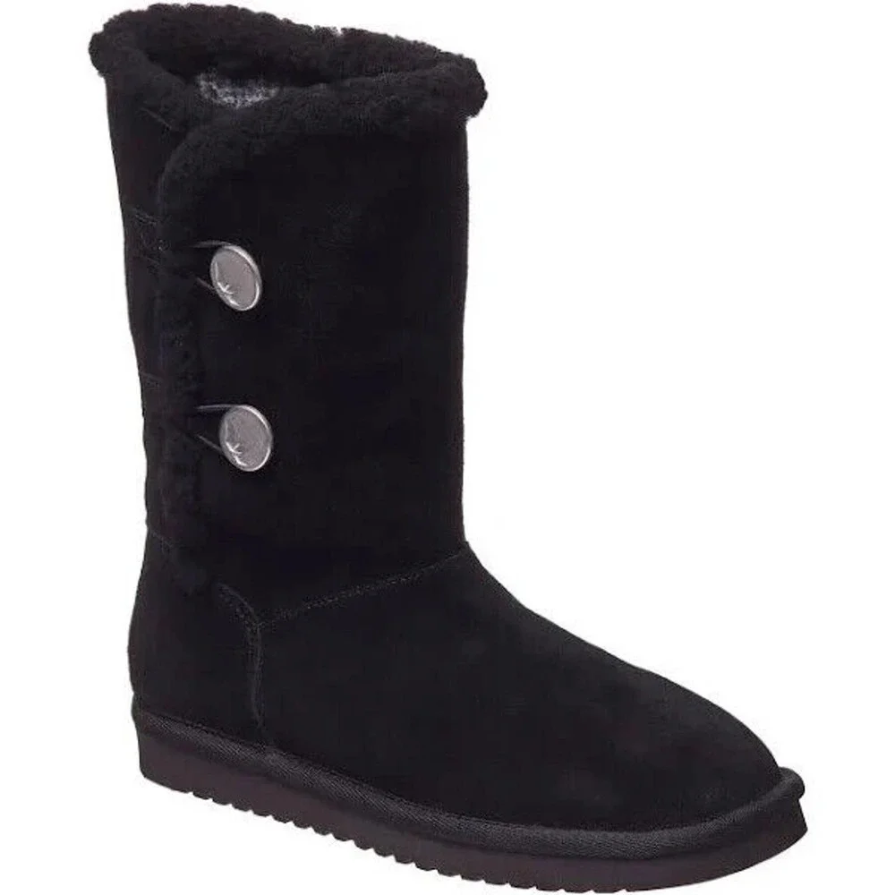 Koolaburra By Ugg Kinslei Black Suede Winter Snow Mid Calf Boot 1096443 …